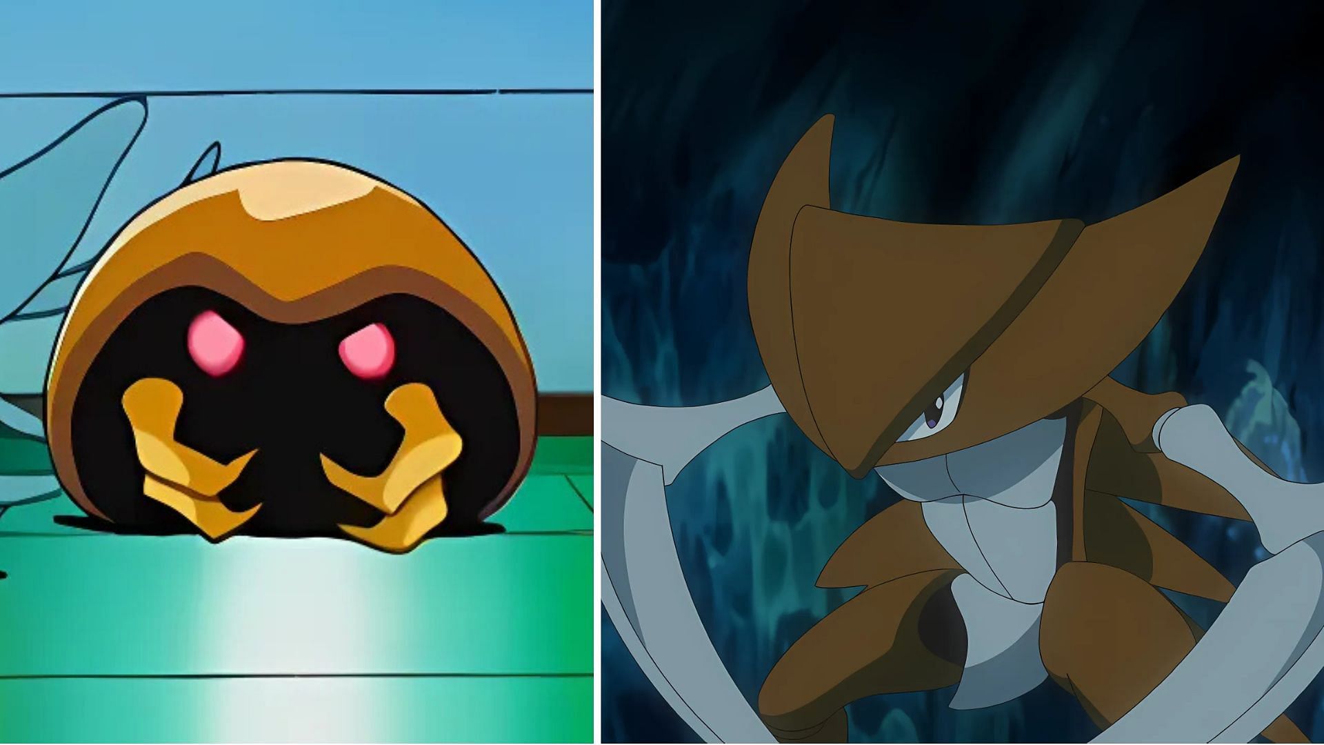 Kabuto and Kabutops as seen in the anime (Image via The Pokemon Company)