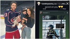 "13 looks good on you": Johnny Gaudreau's wife Meredith reacts to ex-Blue Jacket Derek Dorsett's son Dylan rocking No. 13 jersey in lacrosse game