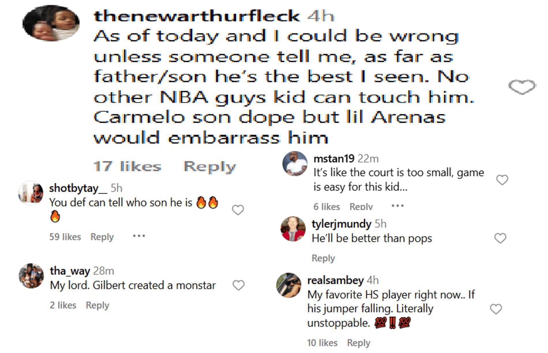 Fans react to Alijah Arenas being coached by dad, Agent Zero Gilbert Arenas (Source: Instagram/hometeamhoops)