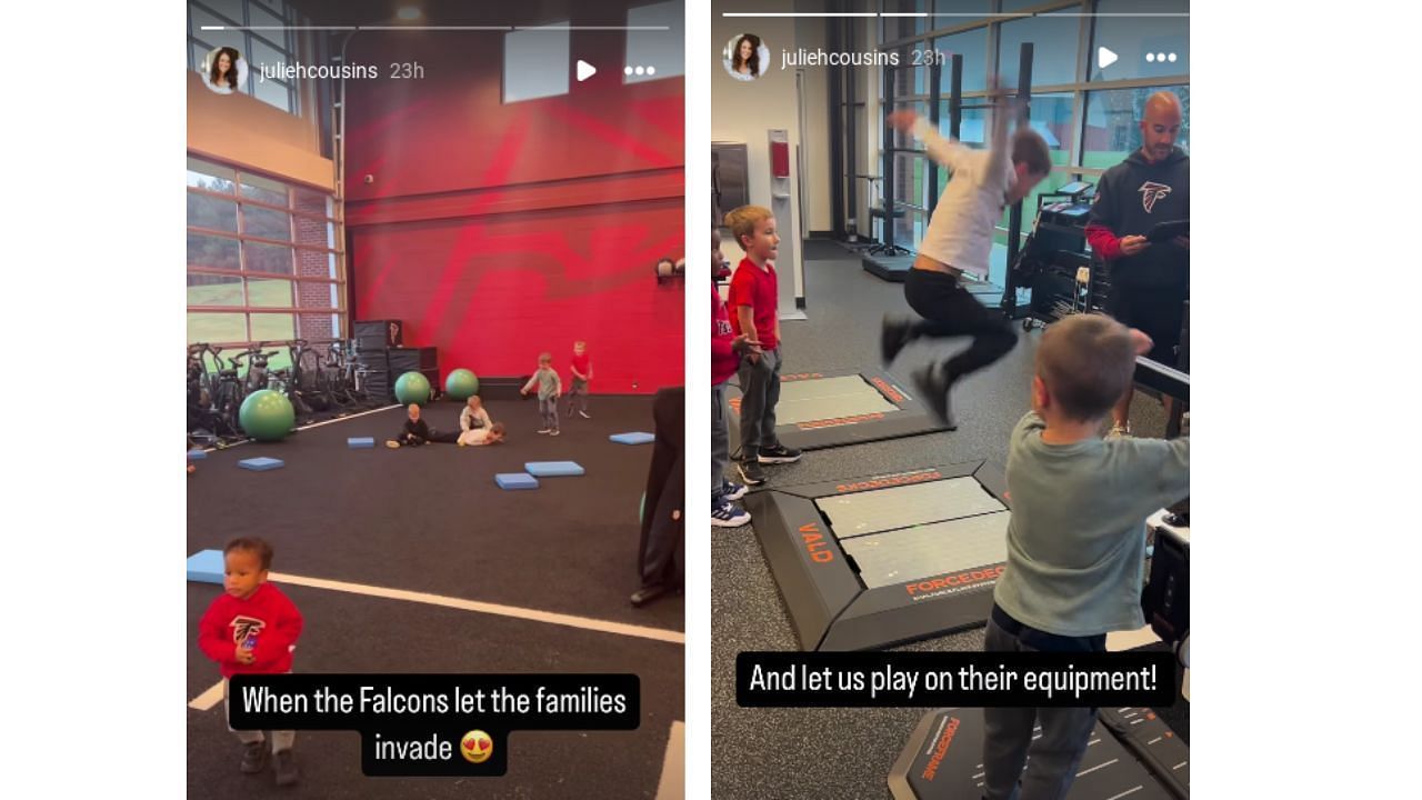 Julie Cousins posts pics of her day at the Atlanta Falcons training facility. (Instagram/@juliehcousins)