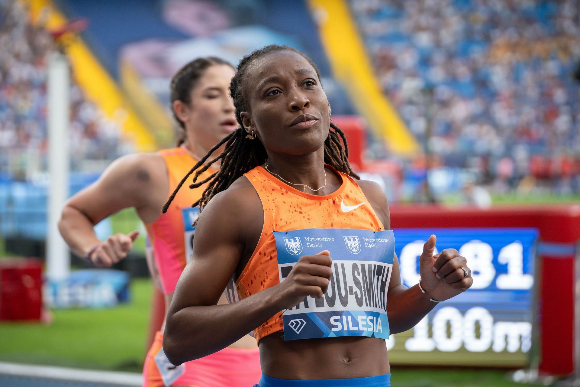 Marie Josee Ta-Lou Smith competes at the Diamond League Silesia. 2024. - (Source: Getty)