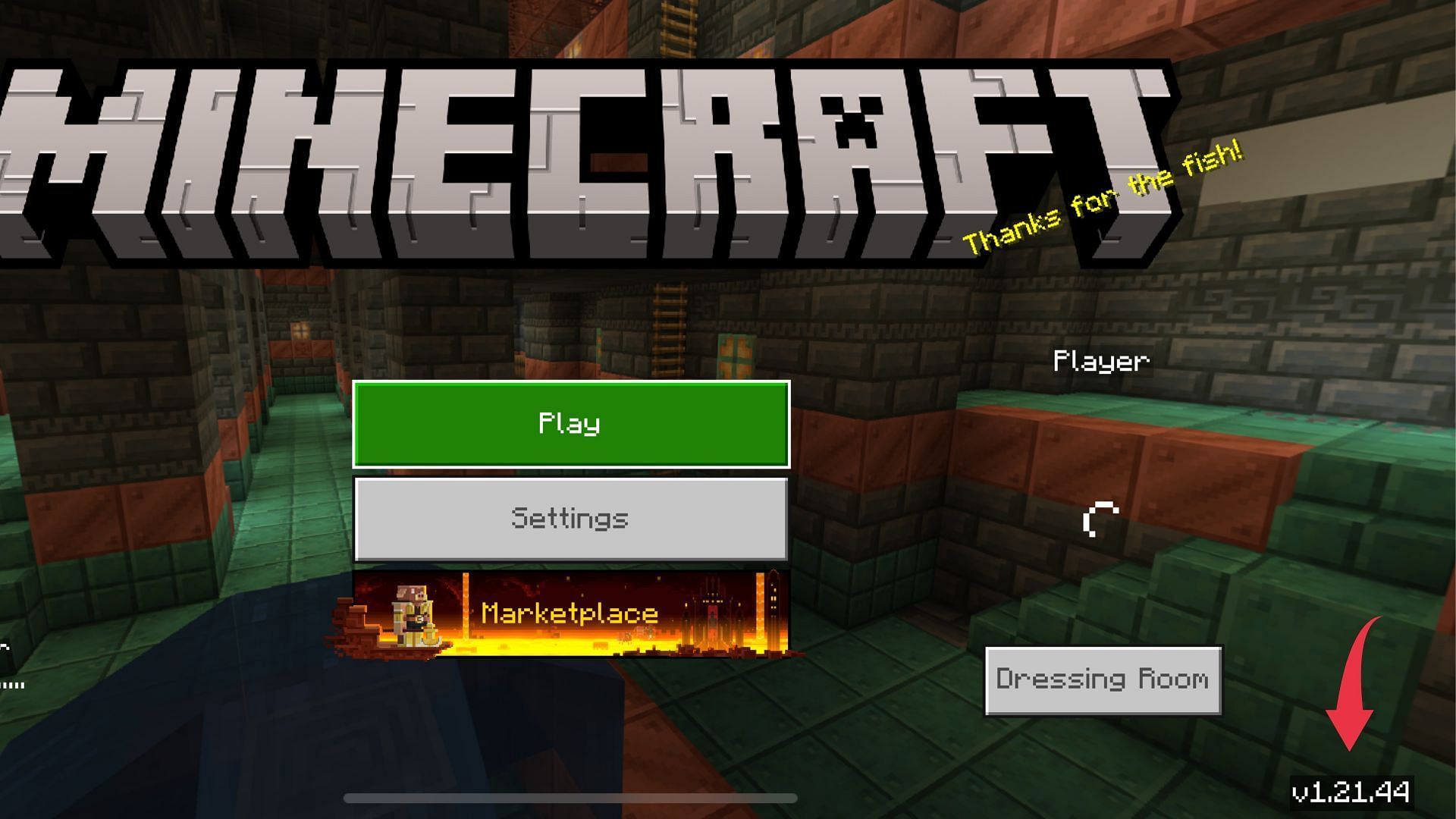 The latest version of the game will be displayed in the bottom-right corner (Image via Mojang Studios)