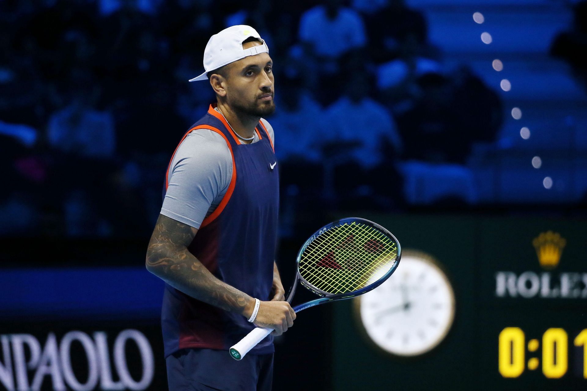 In Picture: Nick Kyrgios, Nitto ATP Finals - Day Two - (Source: Getty)