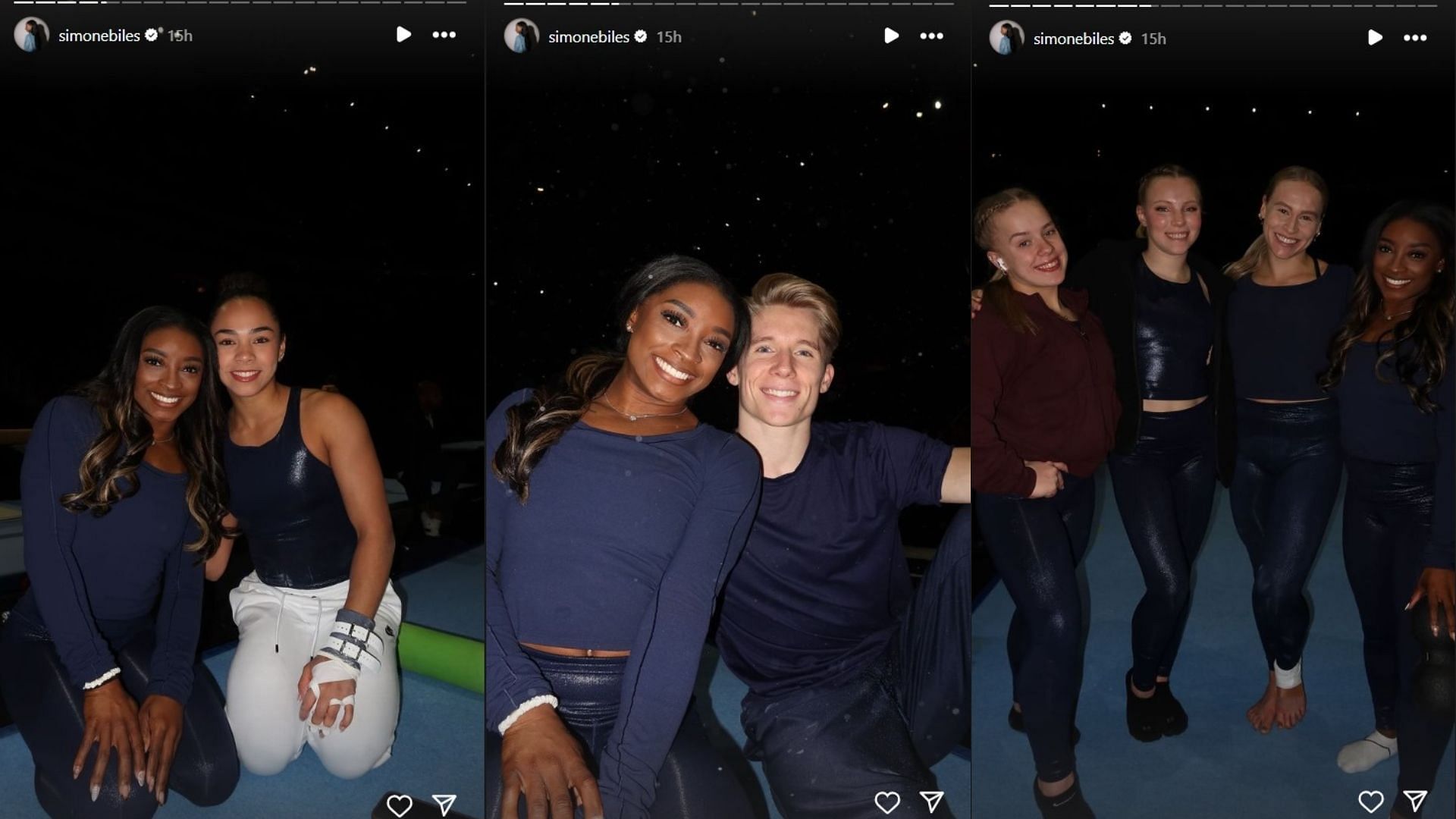 Stills from Biles&#039; Instagram Stories