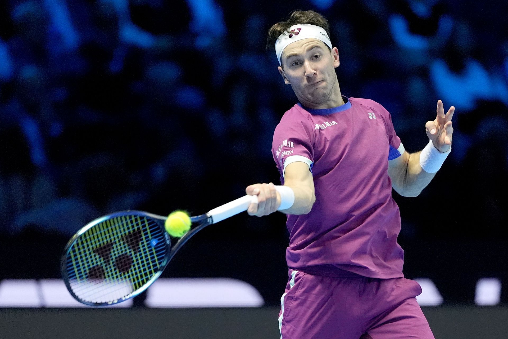 Casper Ruud in action at the 2024 Nitto ATP Finals (Picture: Getty)