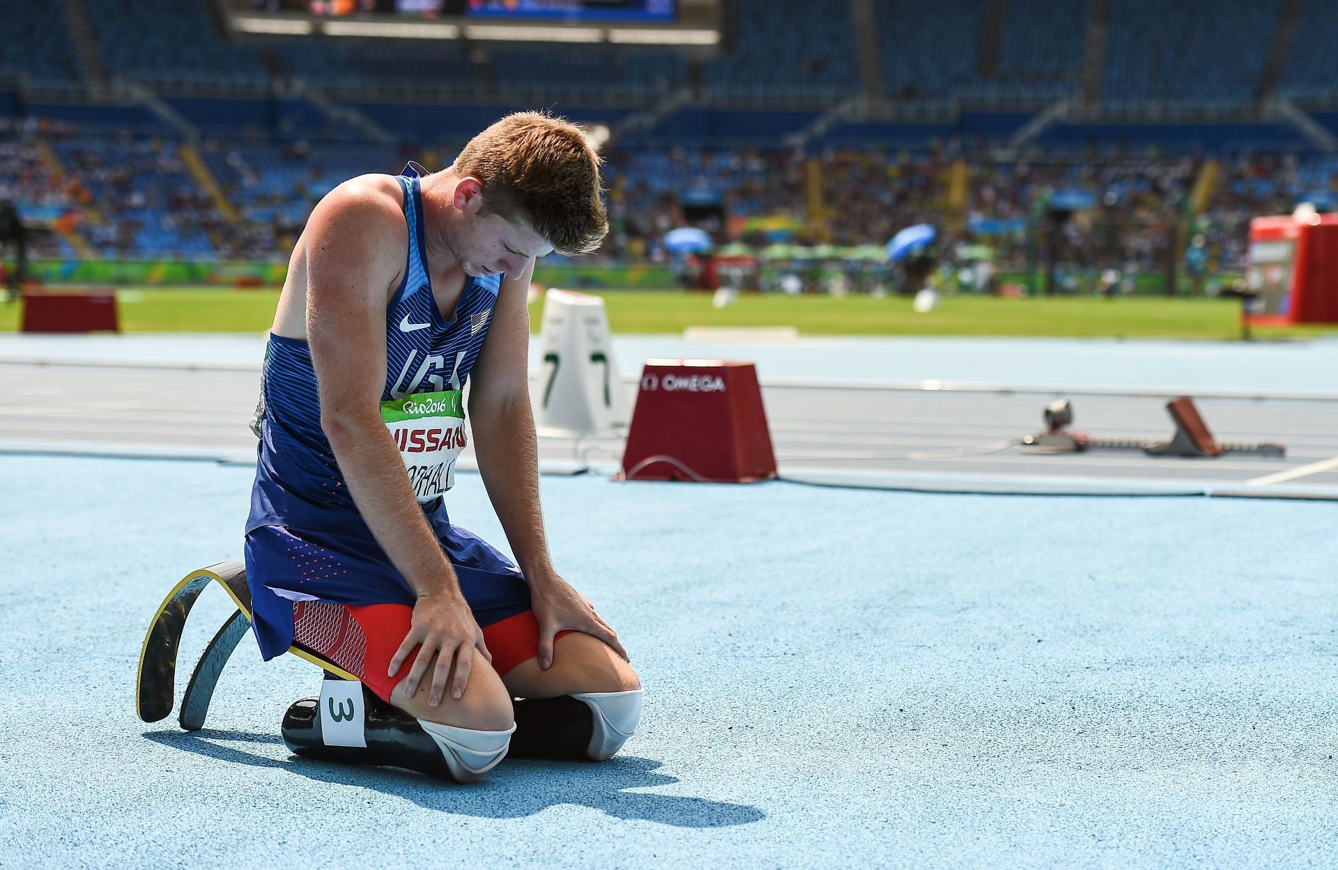 Hunter Woodhall after winning bronze at the Rio 2016 Paralympic Games - (Source: Getty)