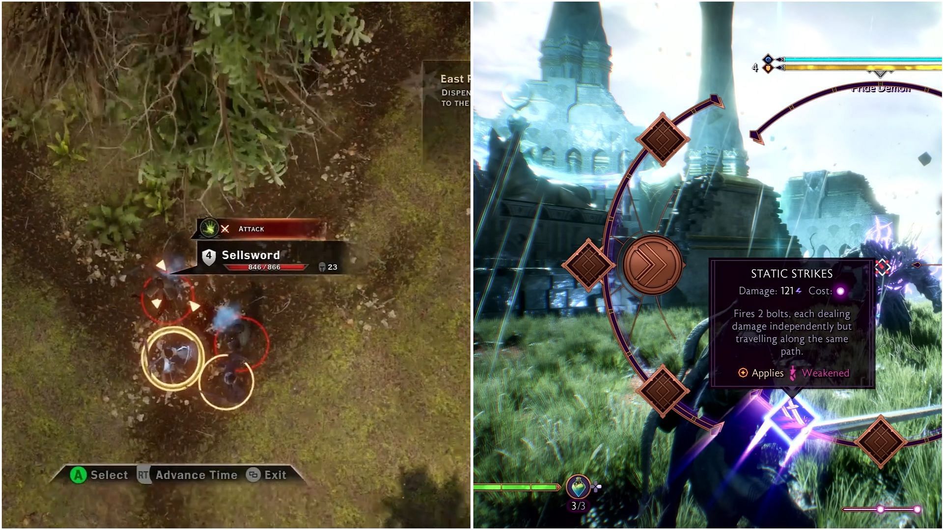 Both games handle strategy gameplay differently (Images via Youtube/@xbox, @dragonage)