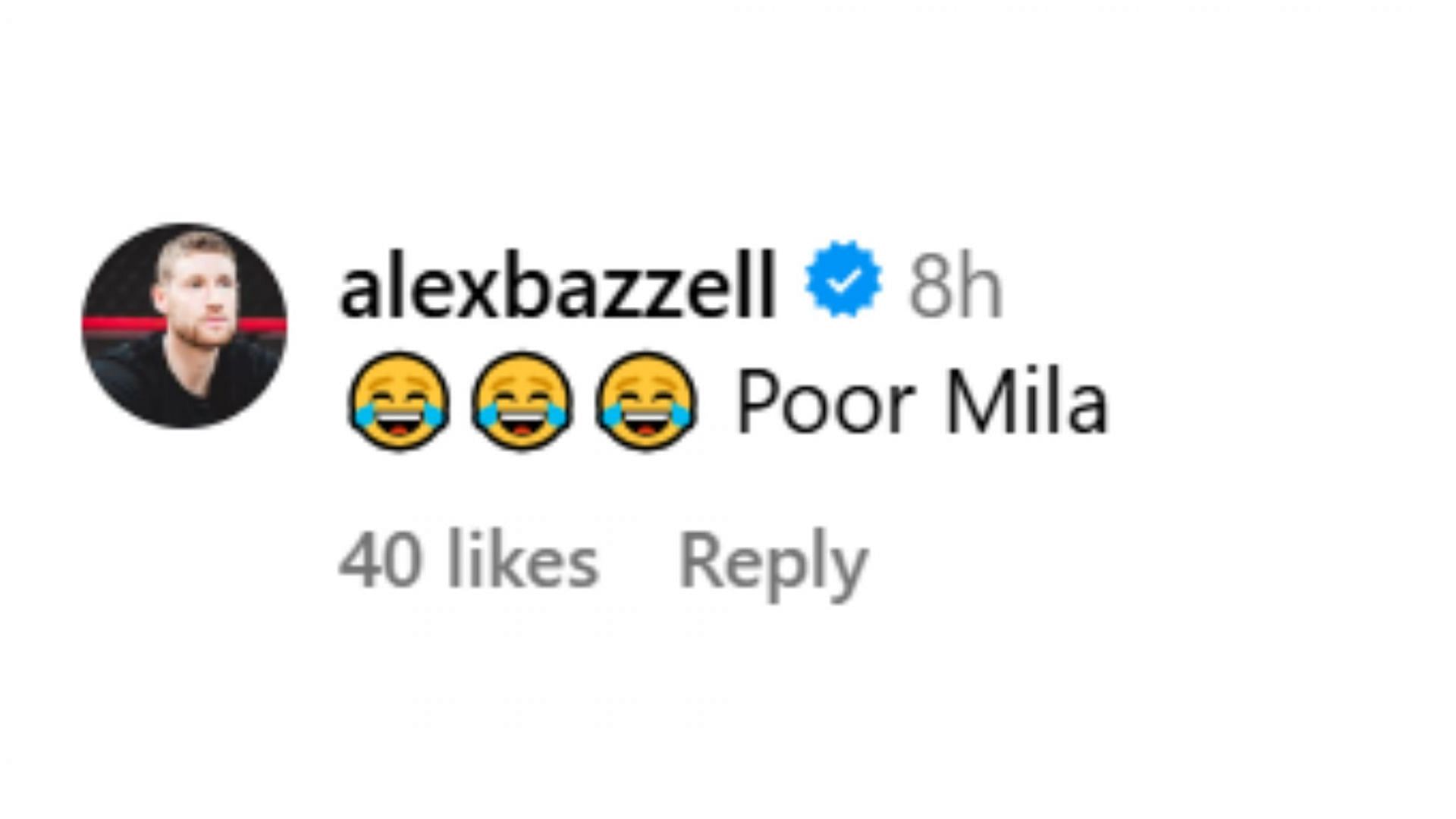 Alex Bazzell comments on wife&#039;s post showcasing their prank on daughter Mila