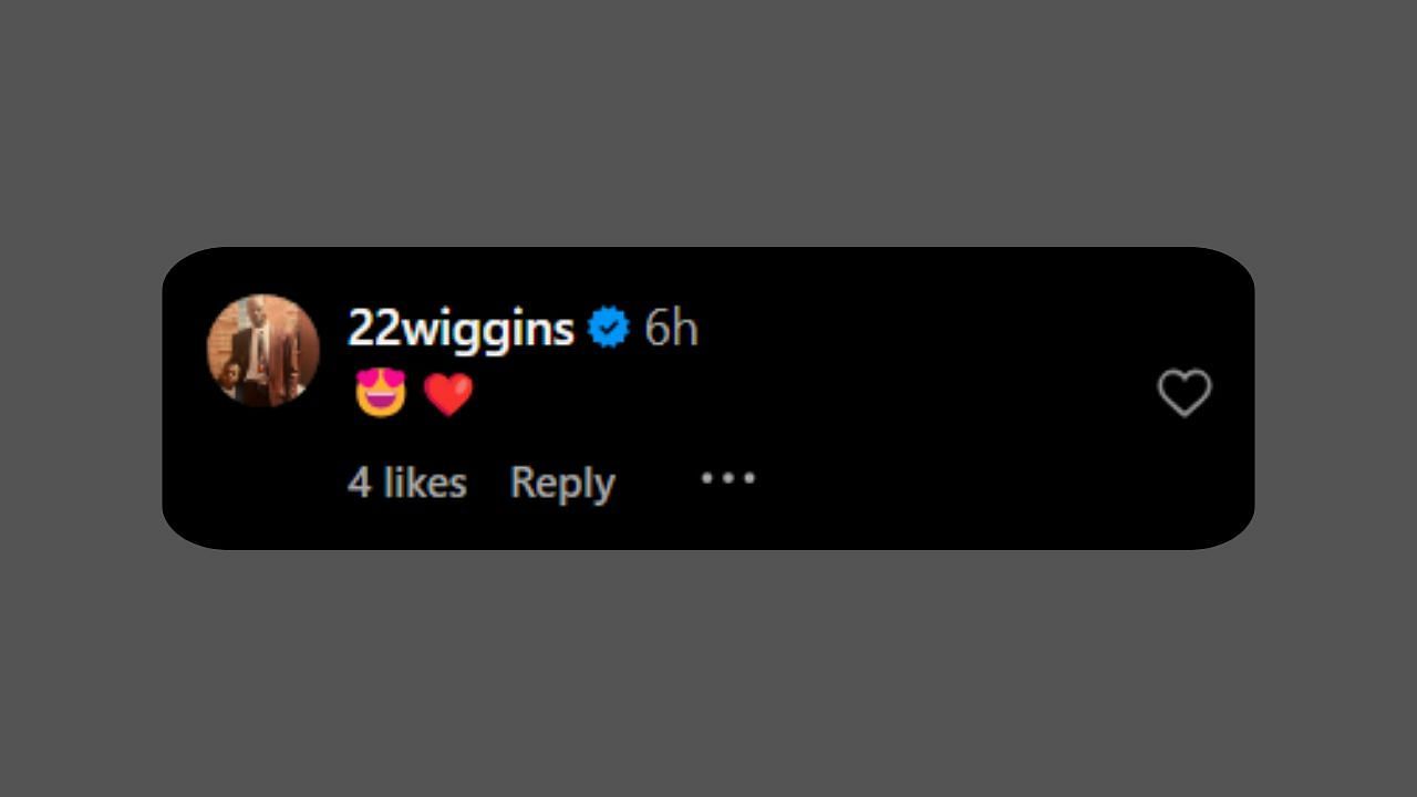 Wiggins reacts to Mychal&#039;s Mexico post on IG. (Credits: @mycoool_/Instagram)