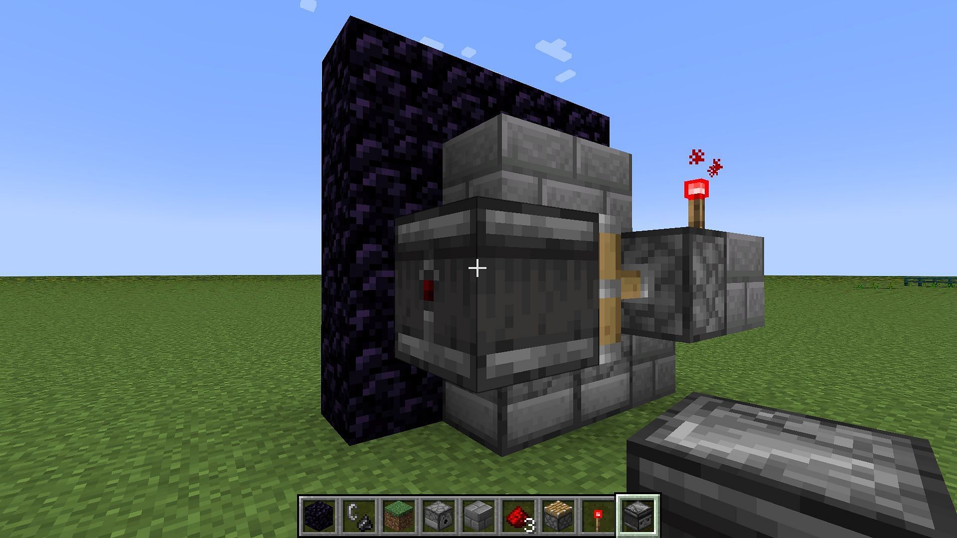 Make sure the face of the observer is towards the piston (Image via Mojang Studios)