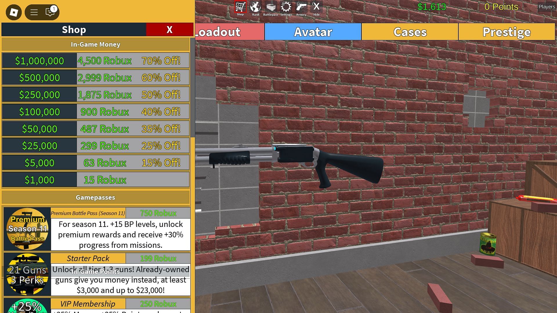 In-game shop (Image via Roblox)