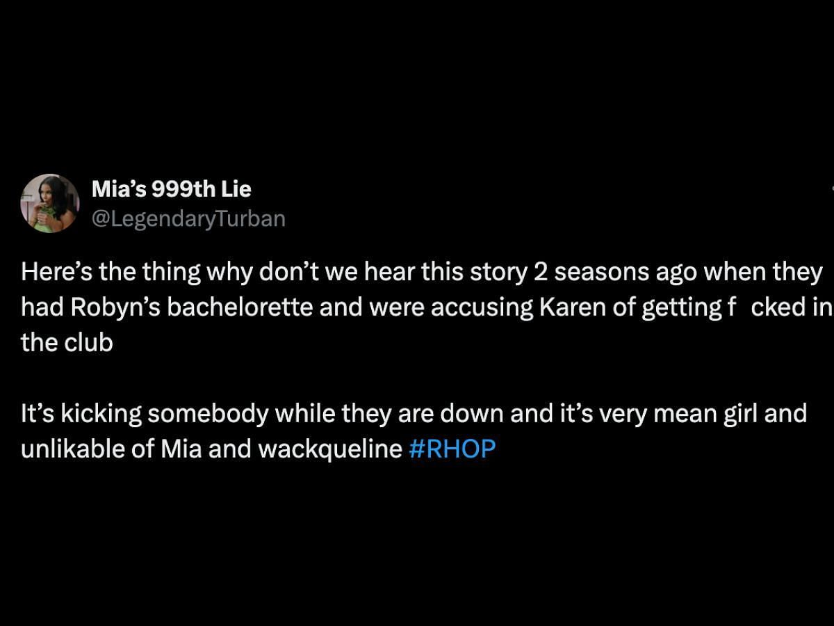 RHOP fans criticize Mia (Image via X/@LegendaryTurban)