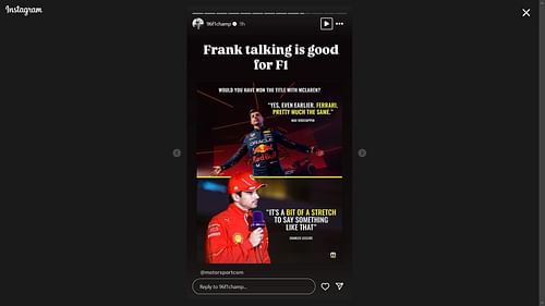 Damon Hill reacts to Max Verstappen's claim of winning titles with Ferrari and Charles Leclerc's rebuttal (Image via Instagram/96f1champ)