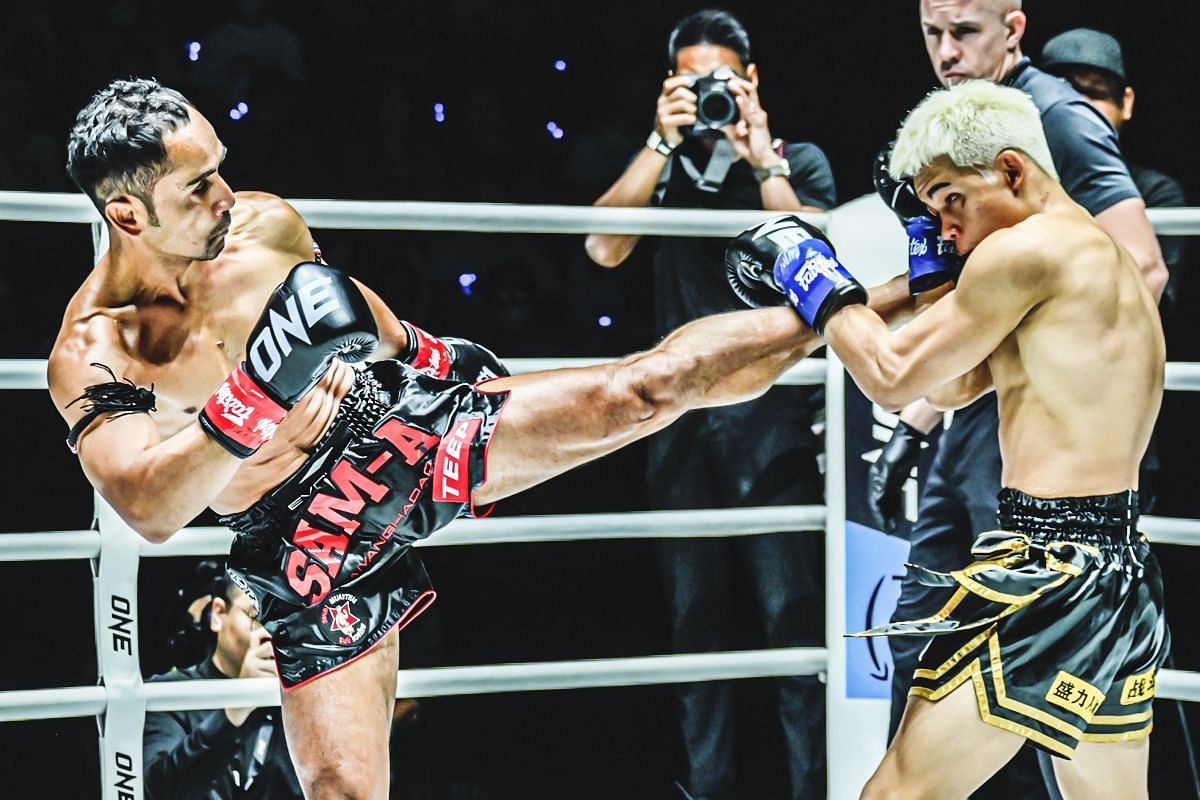 Sam-A Gaiyanghadao fighting Zhang Peimian | Image credit: ONE Championship