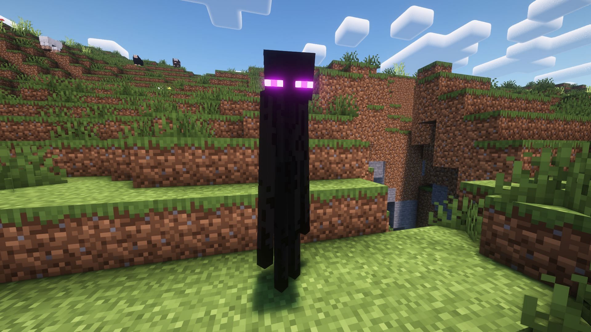 Enderman can teleport randomly or when they are hurt (Image via Mojang Studios)