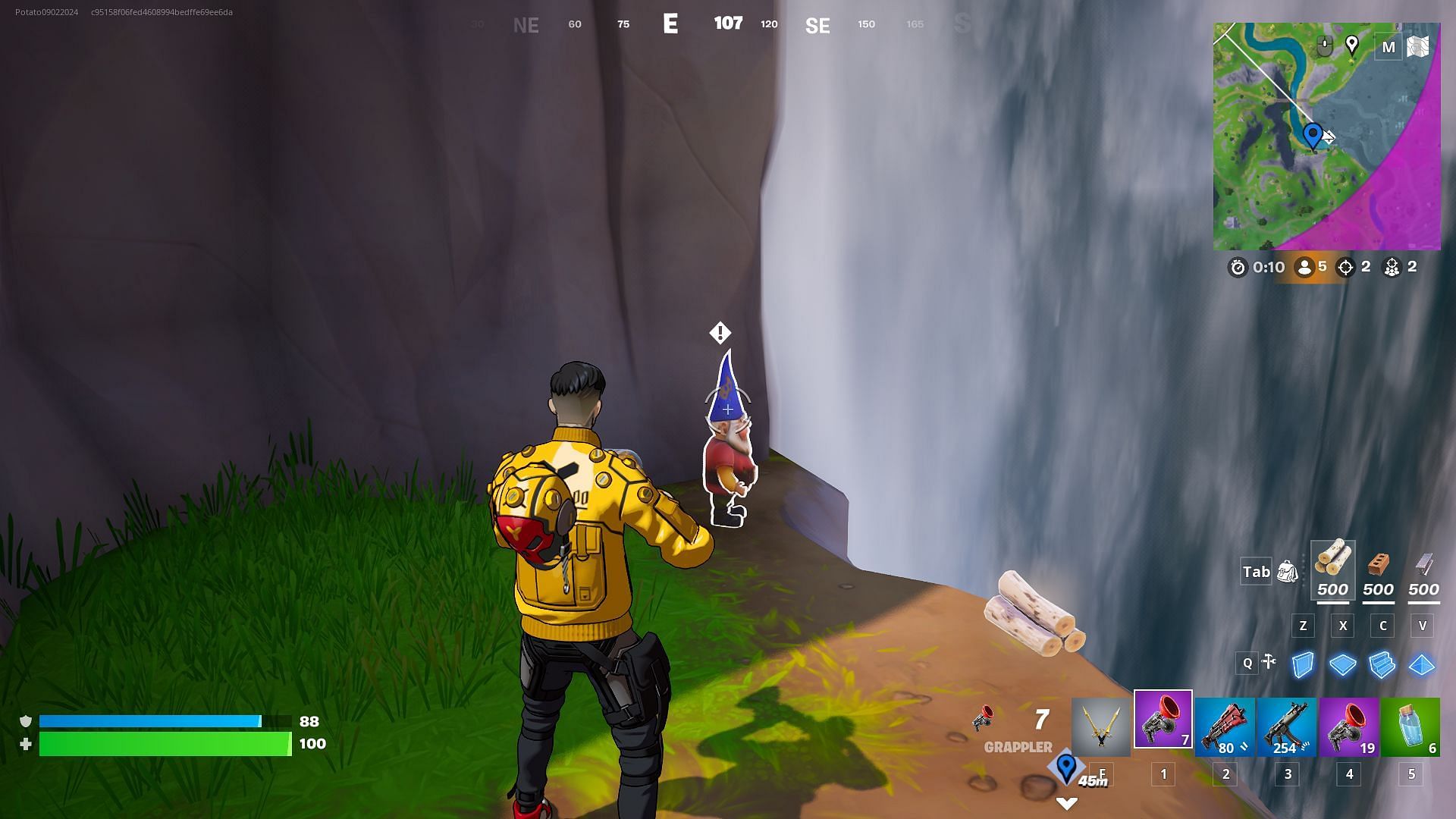 ⁠Hidden Gnome at the cliffside (Image via Epic Games)