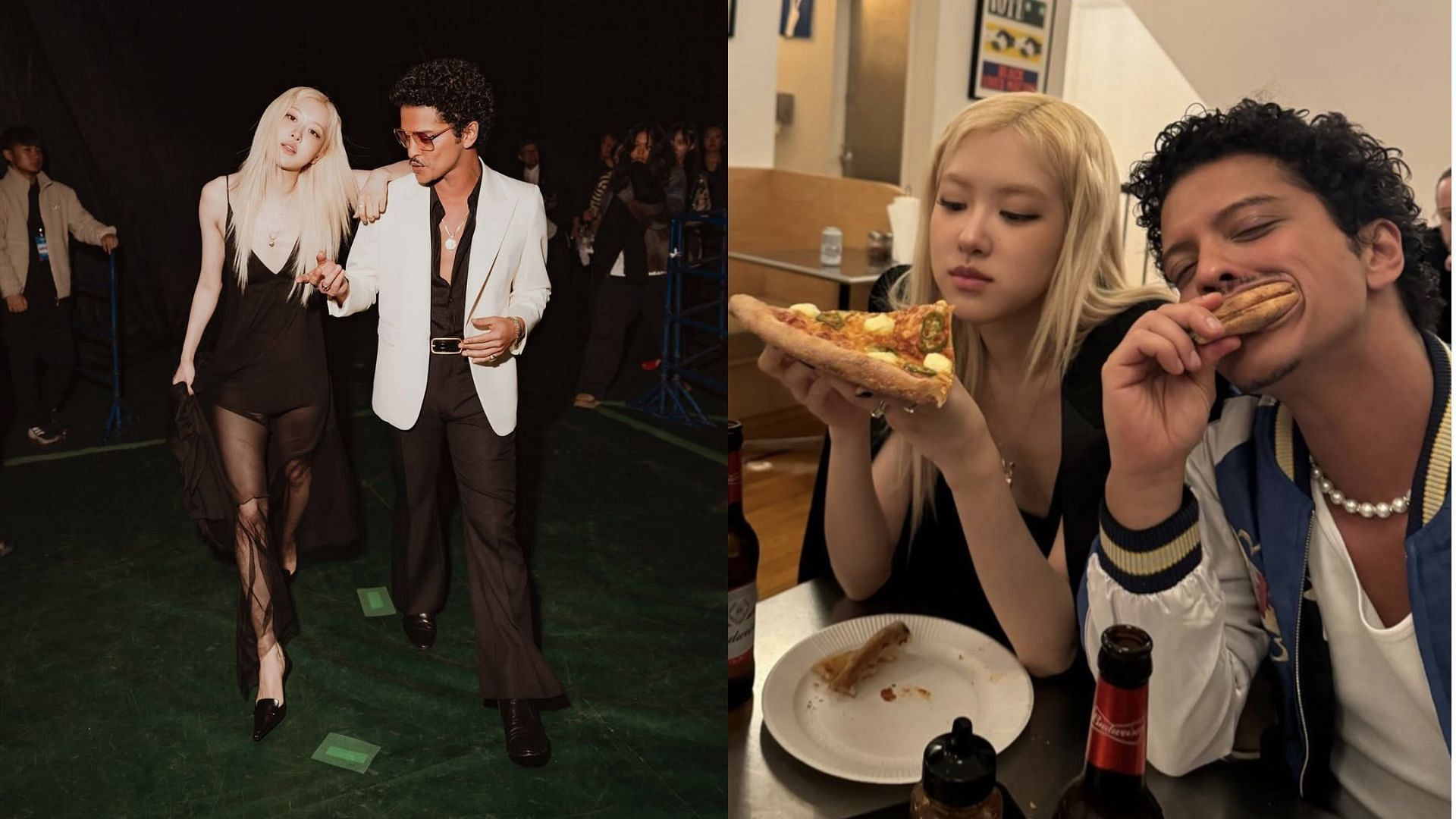 Ros&eacute; and Bruno Mars flaunt their friendship (Images via Instagram/Roses_are_rosie and brunomars)