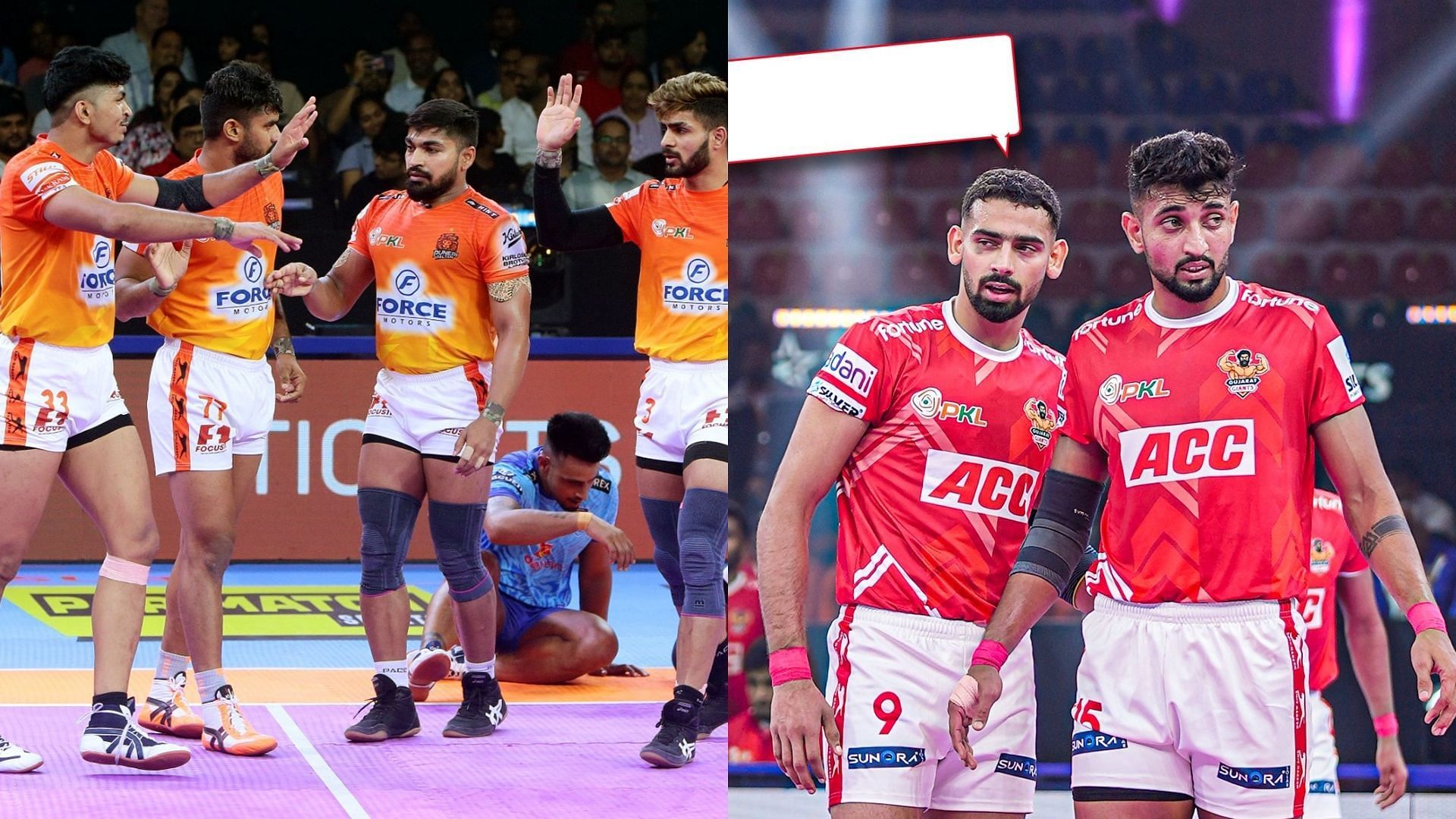 पुनेरी पलटन vs गुजरात जॉयंट्स (Photo Credit- @GujaratGiants/@PuneriPaltan)