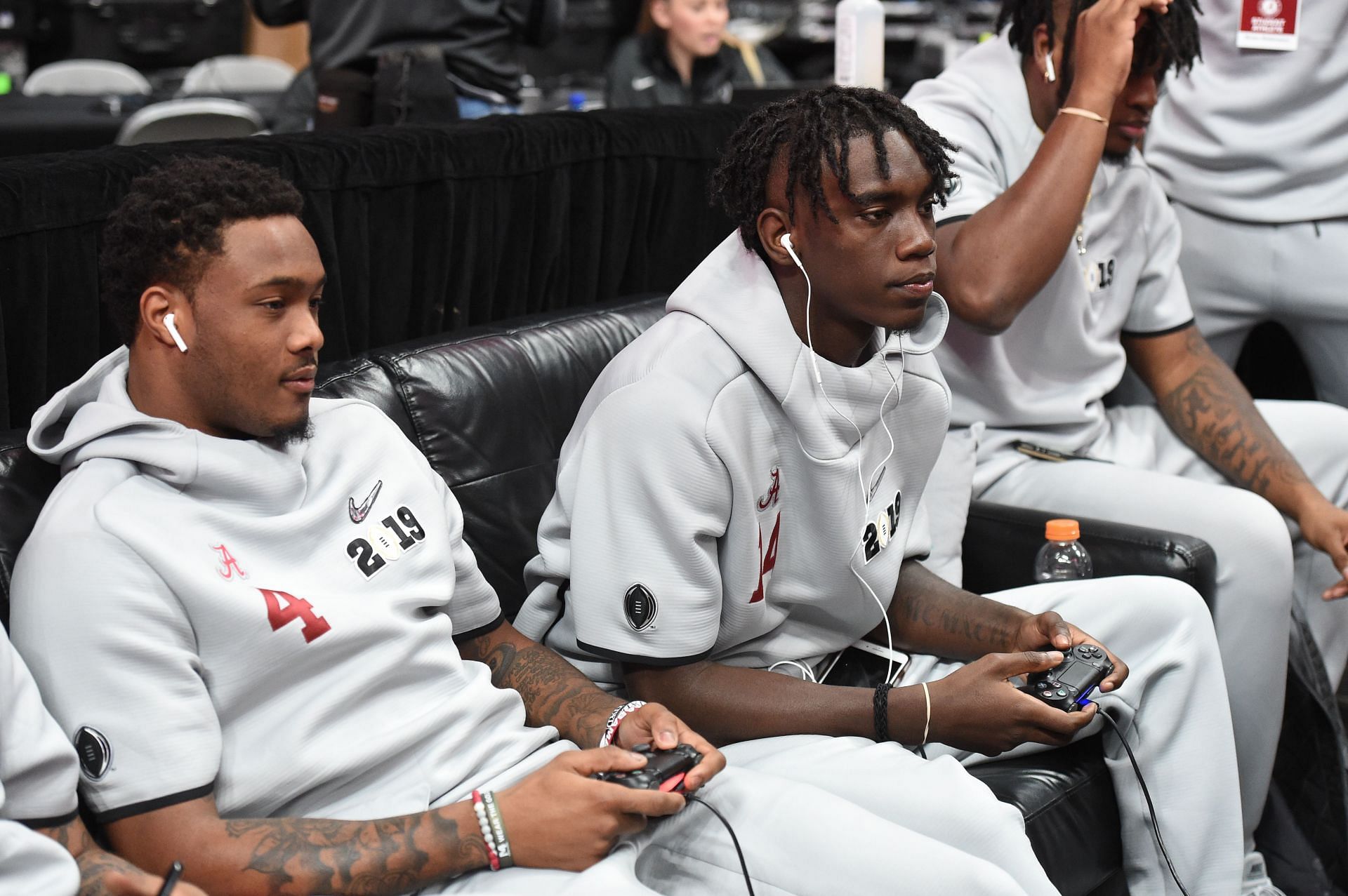 CFP National Championship players play football video game - Alabama Media Day - Source: Getty