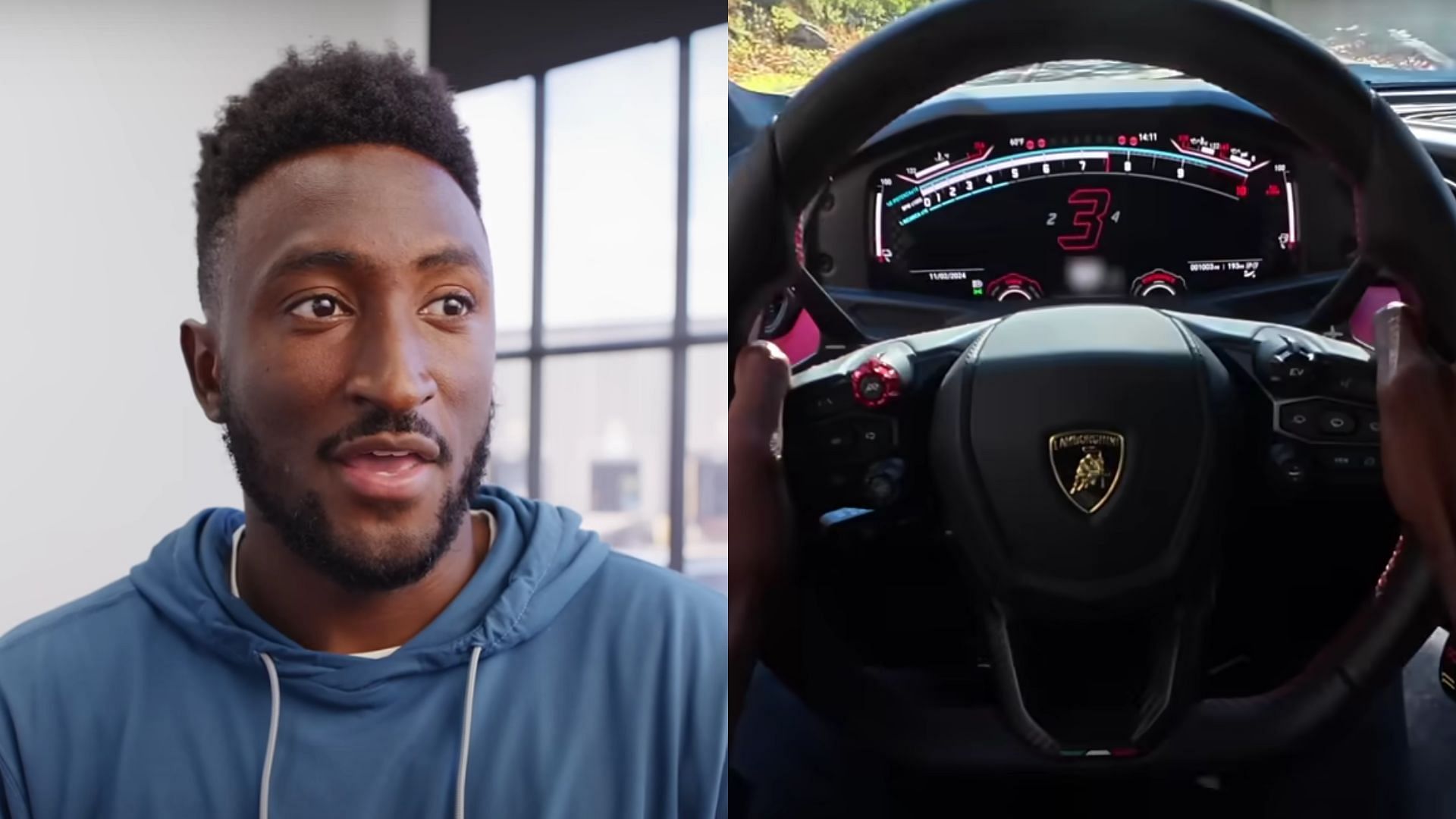 MKBHD has been the subject of some criticism online for going too fast in a Lamborghini (Images via Marques Brownlee/YouTube)