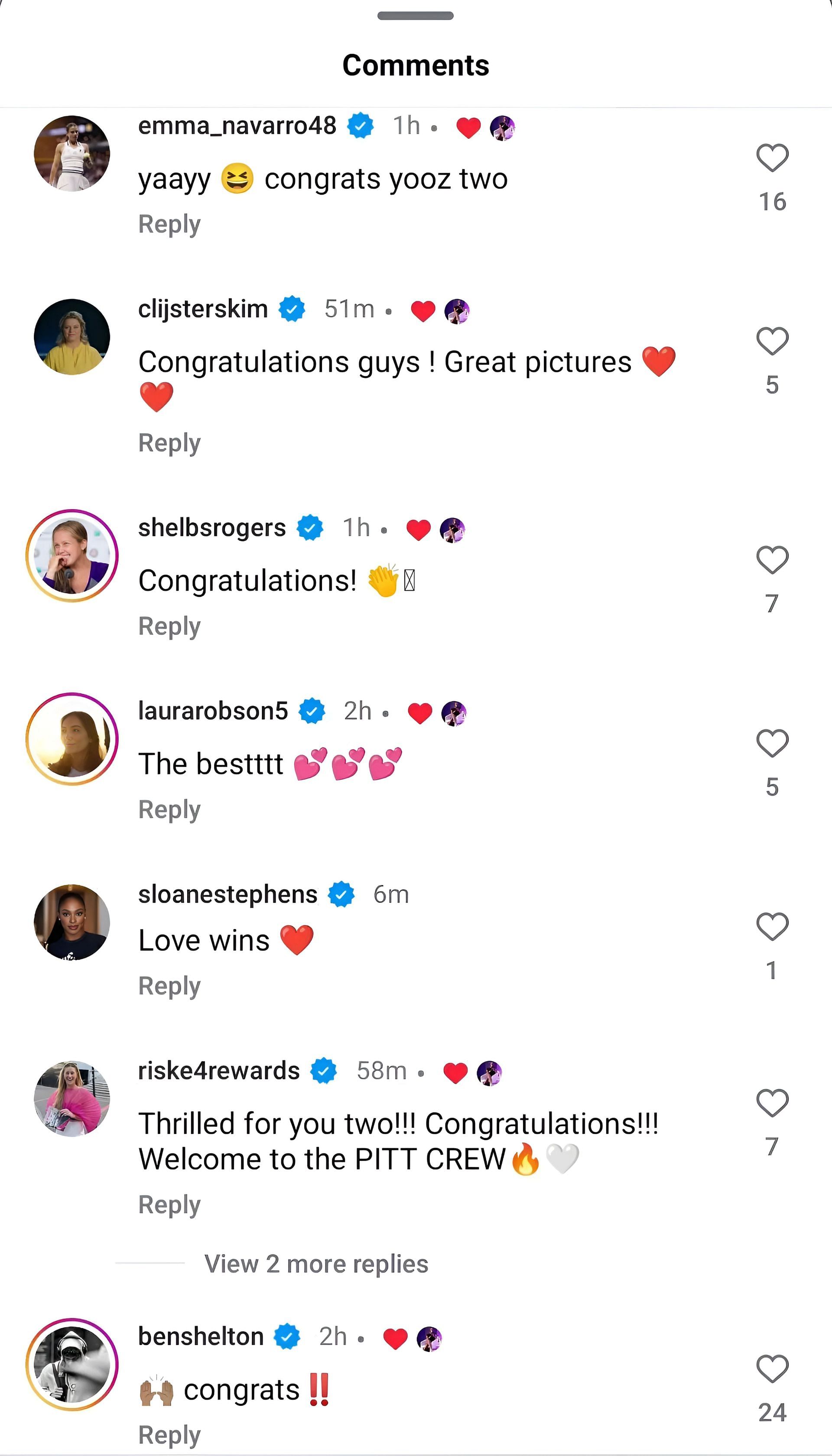 Players react to Madison Keys&#039; marriage to Bjorn Fratangelo (Source: Instagram-@Madison Keys)