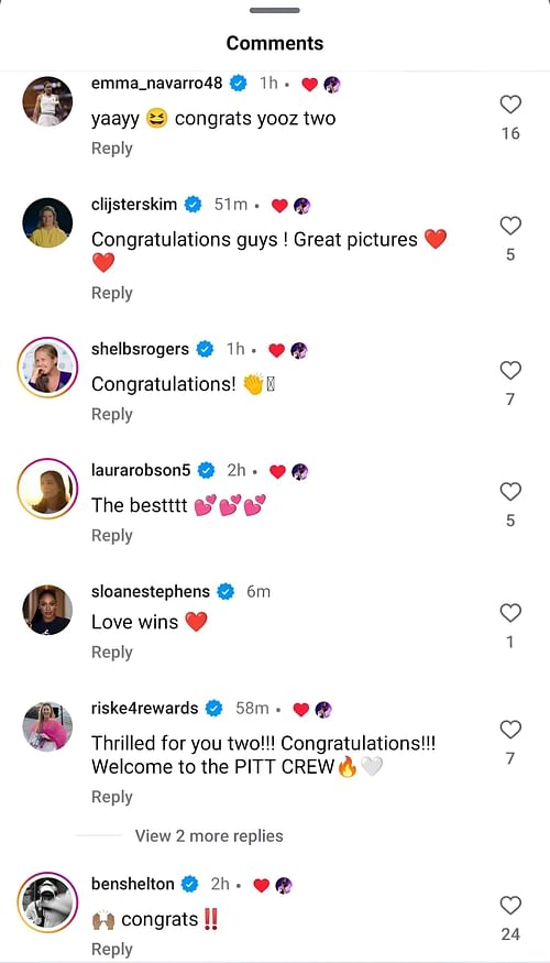 Players react to Madison Keys' marriage to Bjorn Fratangelo (Source: Instagram-@Madison Keys)