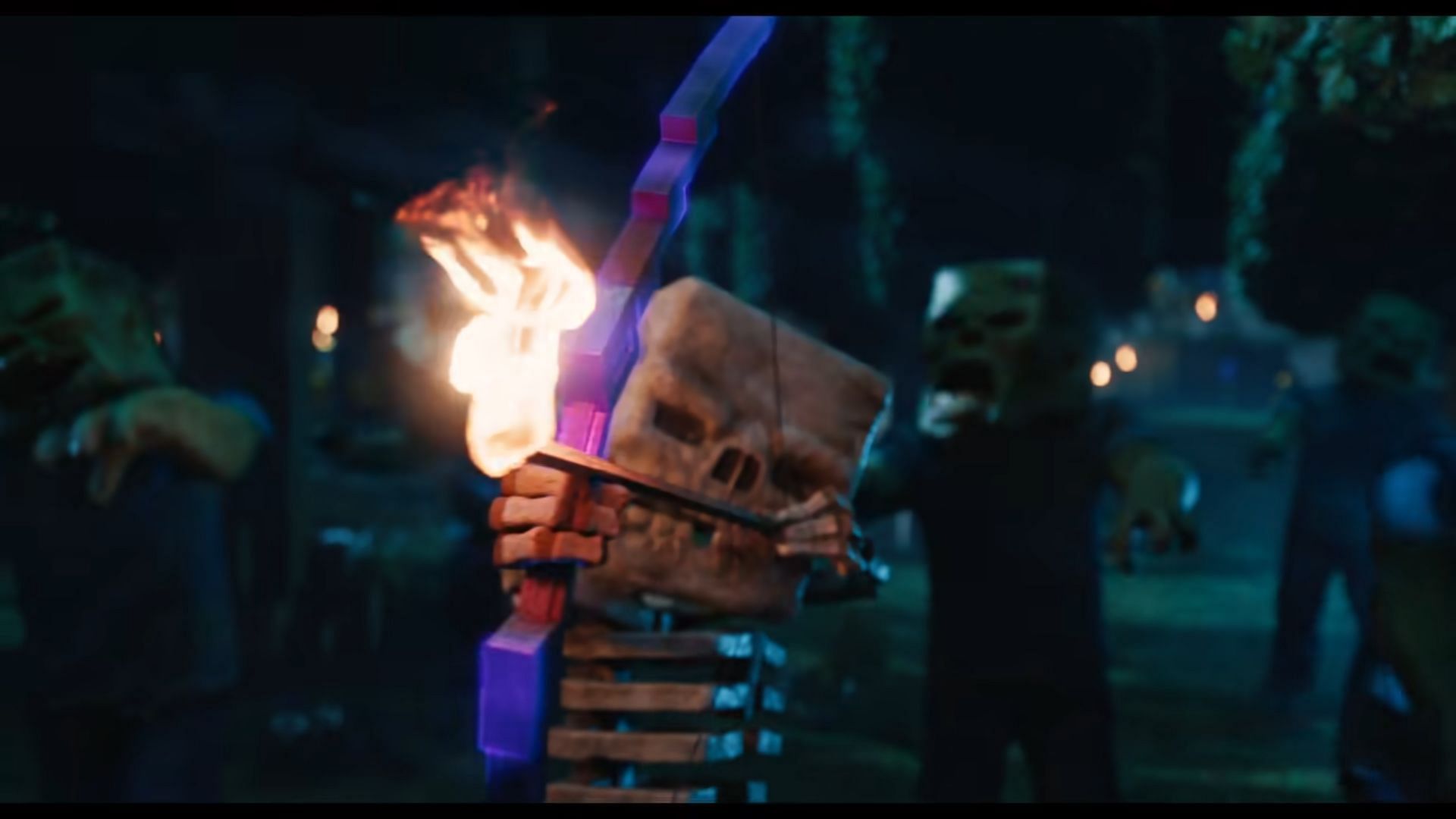 This is probably the coolest shot from the A Minecraft Movie official trailer (Image via YouTube/Warner Bros)