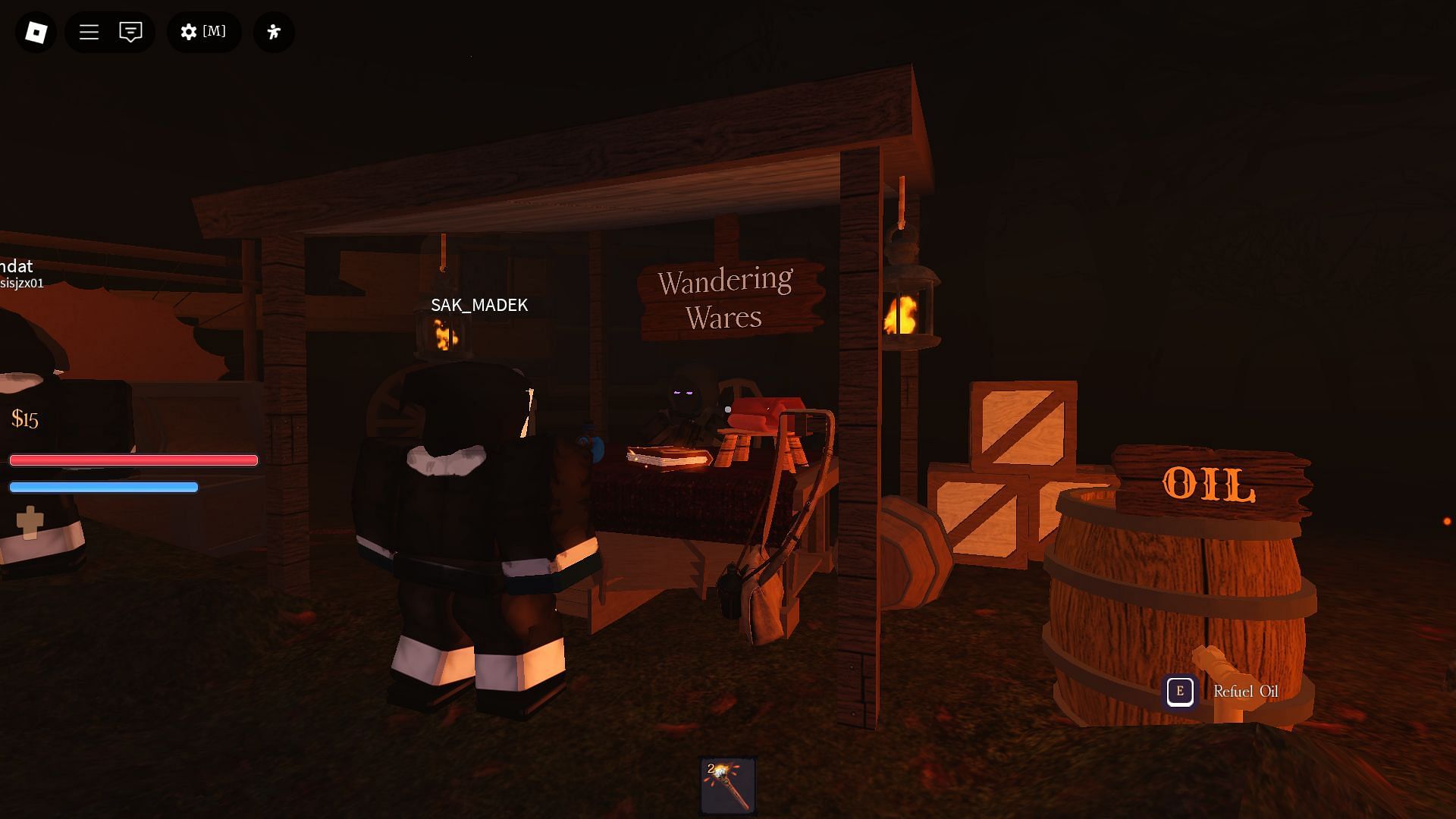 Purchase items from the Wandering Wares (Image via Roblox)