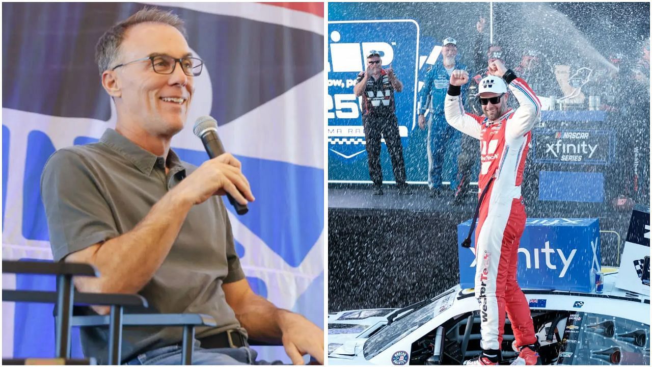 NASCAR veteran Kevin Harvick picks the best burnout of the 2024 NASCAR season. ( Both images via Getty )