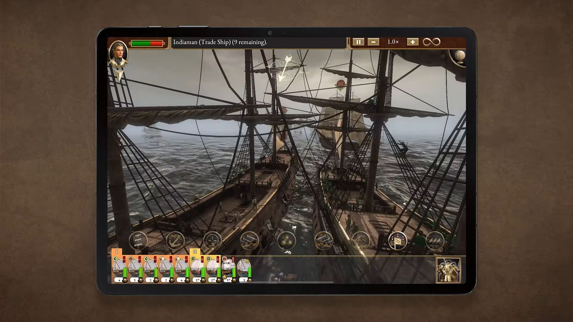 Sea Battle in Total War: Empire mobile (Image via Feral Interactive)