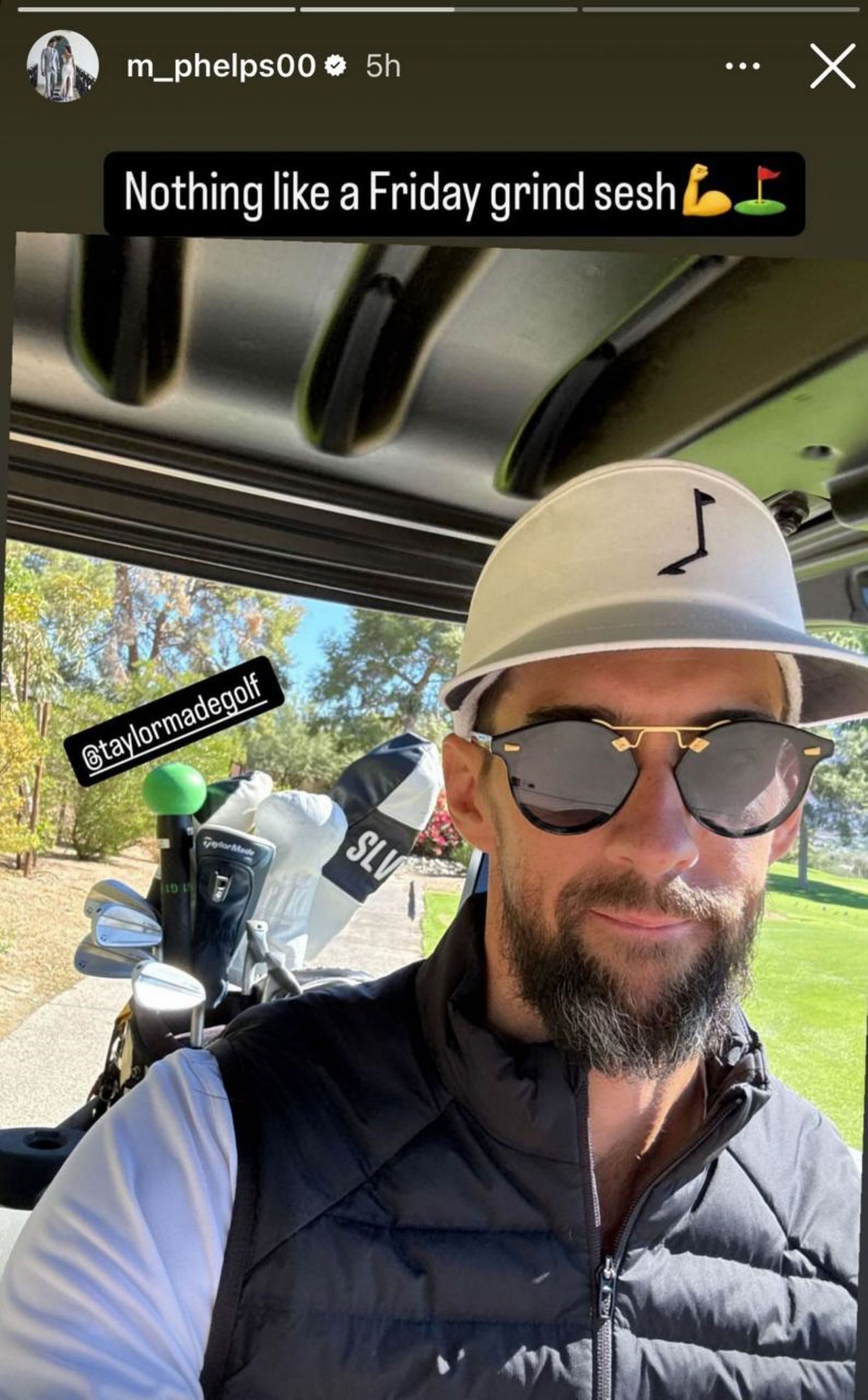 Michael Phelps golf session on Friday; Instagram - @m_phelps00