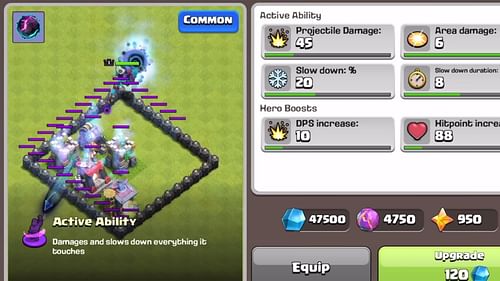 Minion Prince Dark Orb Hero Equipment in-game (Image via Supercell)