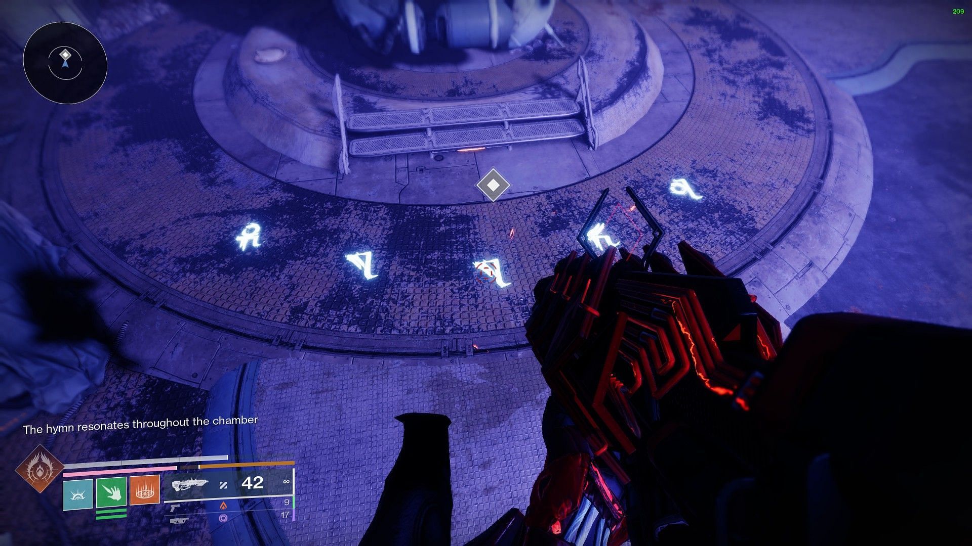 Symbols on the ground in Destiny 2 mission (Image via Bungie)