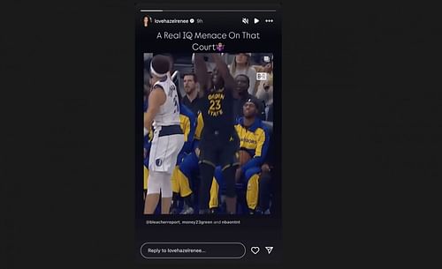 Draymond Green's wife Hazel Renee hypes him up