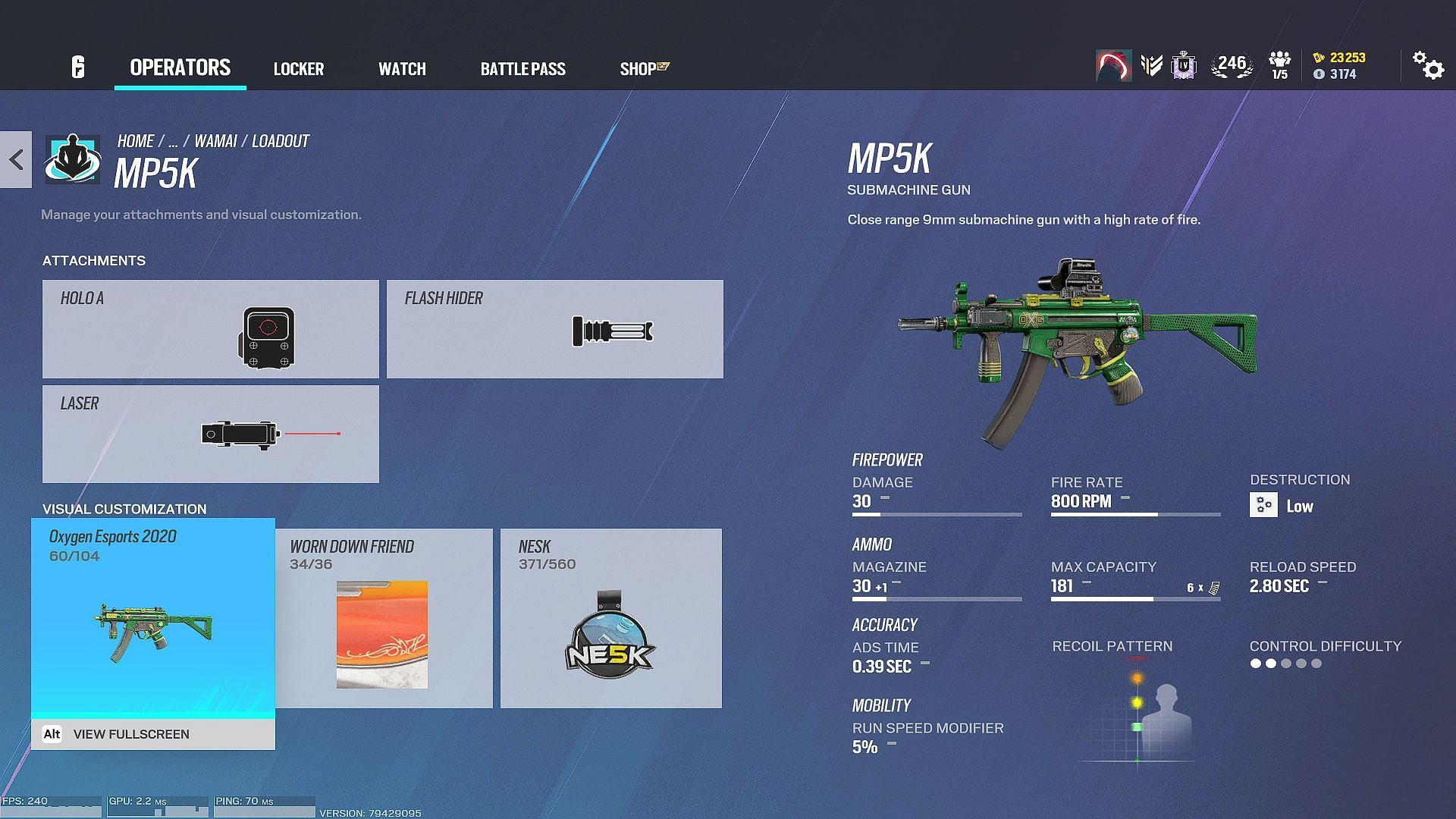 The primary weapon in a Wamai loadout in Rainbow Six Siege (Image via Ubisoft)