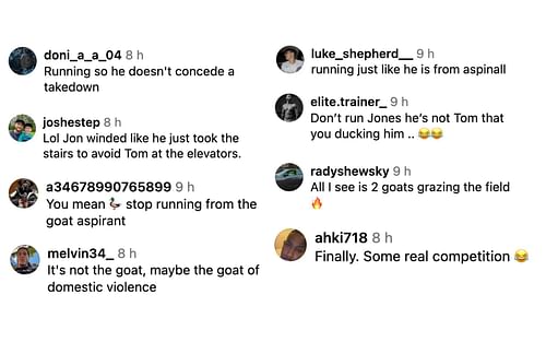 Fans react to Jon Jones and Bo Nickal's friendly wrestling session. [Screenshot courtesy: @nobickal1 via Instagram]