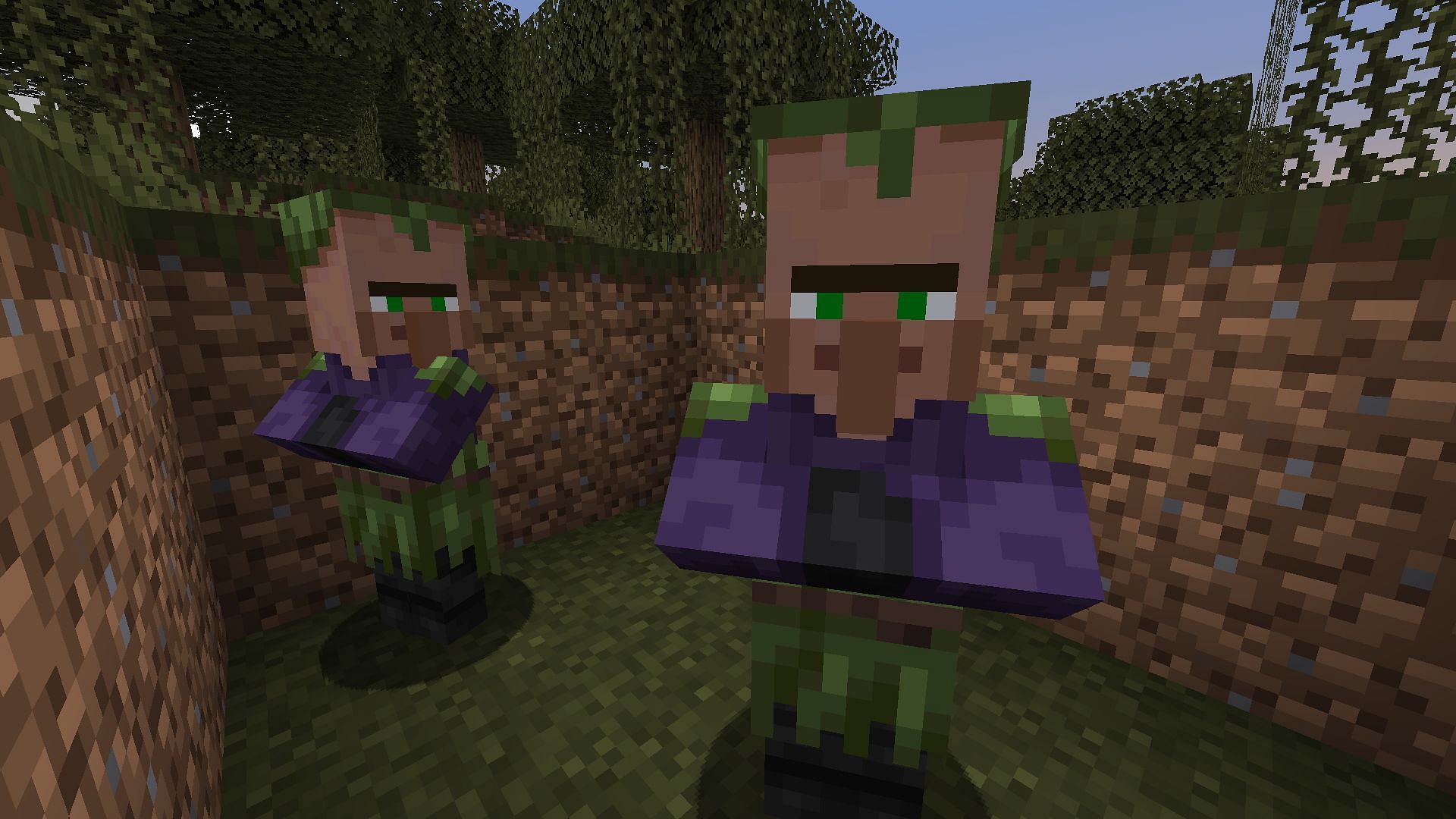 Swamp villagers can only spawn if players breed two villagers in a swamp (Image via Mojang Studios)