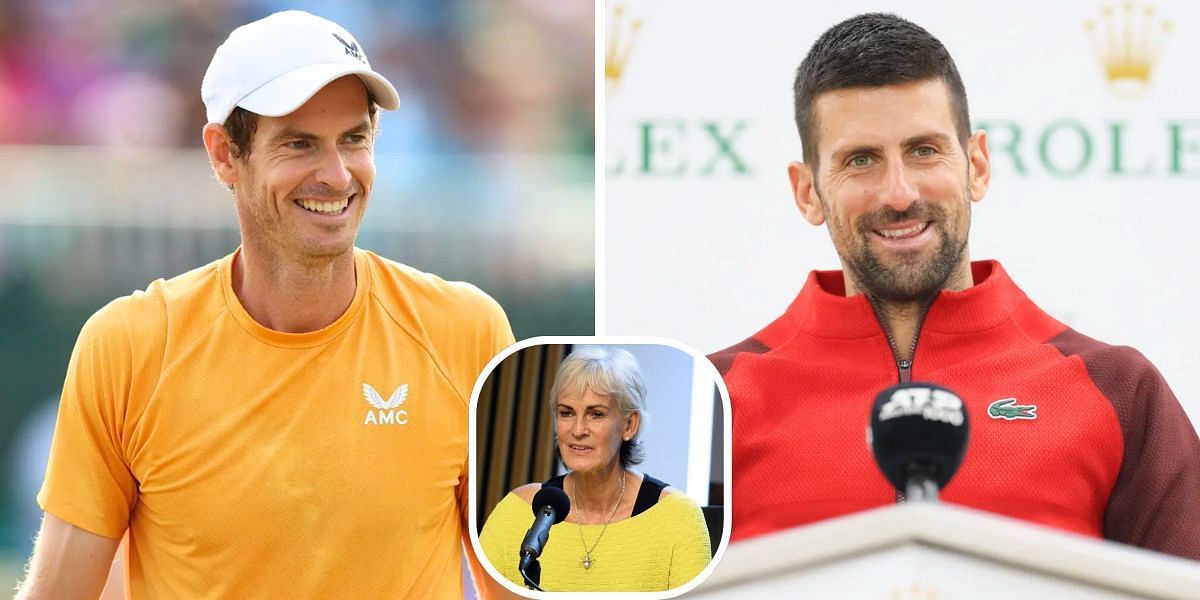 Andy Murray (L), his mother Judy (inset) and Novak Djokovic (R) (Image Source: Getty)