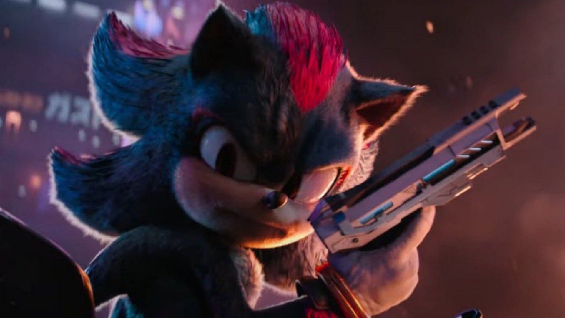 Shadow holding his gun in Sonic the Hedgehog 3 trailer (Image via Paramount Pictures)