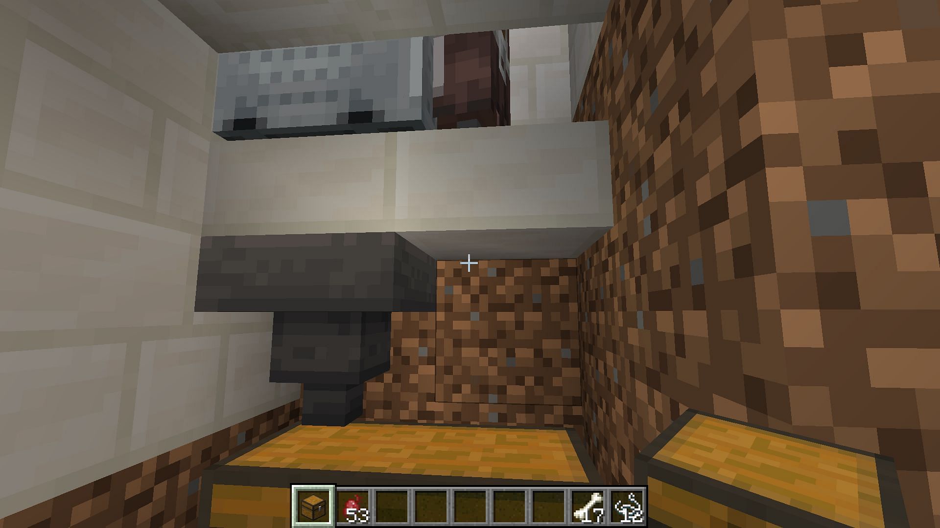 An underground path to access the chest is necessary (Image via Mojang Studios)