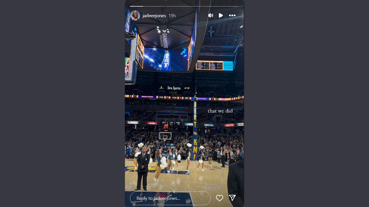 Tyrese Haliburton&#039;s girlfriend Jade Jones throws shade at the NY Knicks on her IG story. (Credits: @jadeeejones/Instagram)