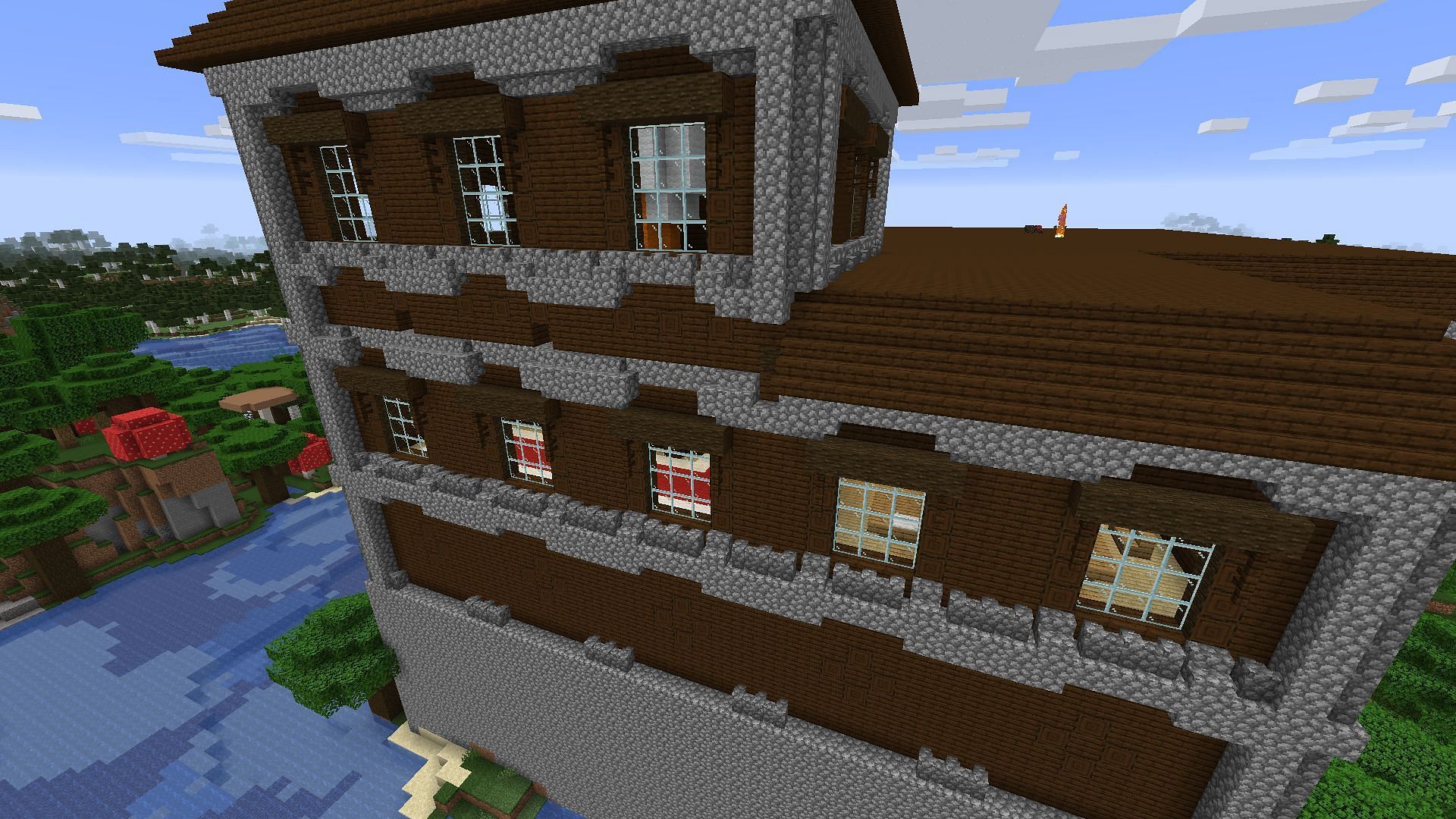 Woodland mansion with an abandoned village (Image via Mojang)