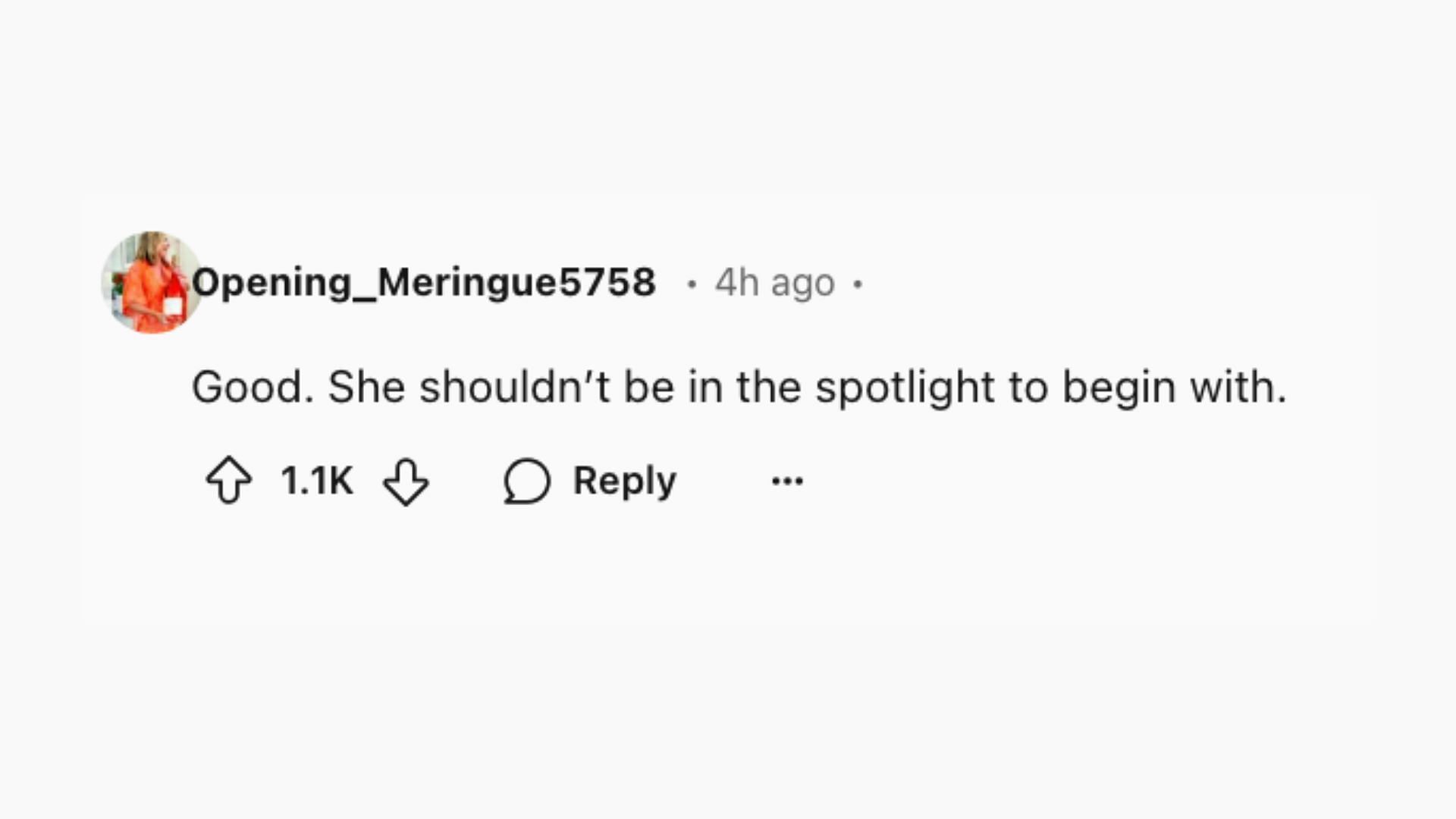 fan comment on Gypsy Rose&#039;s post (Image via Reddit/@Opening_Meringue5758)