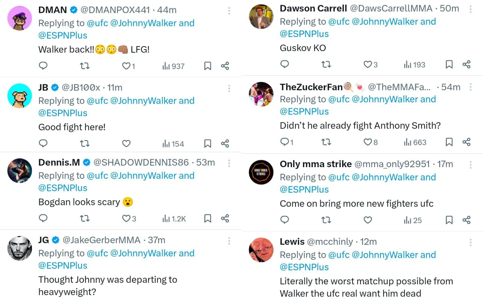 Fans react to Johnny Walker&#039;s fight announcement