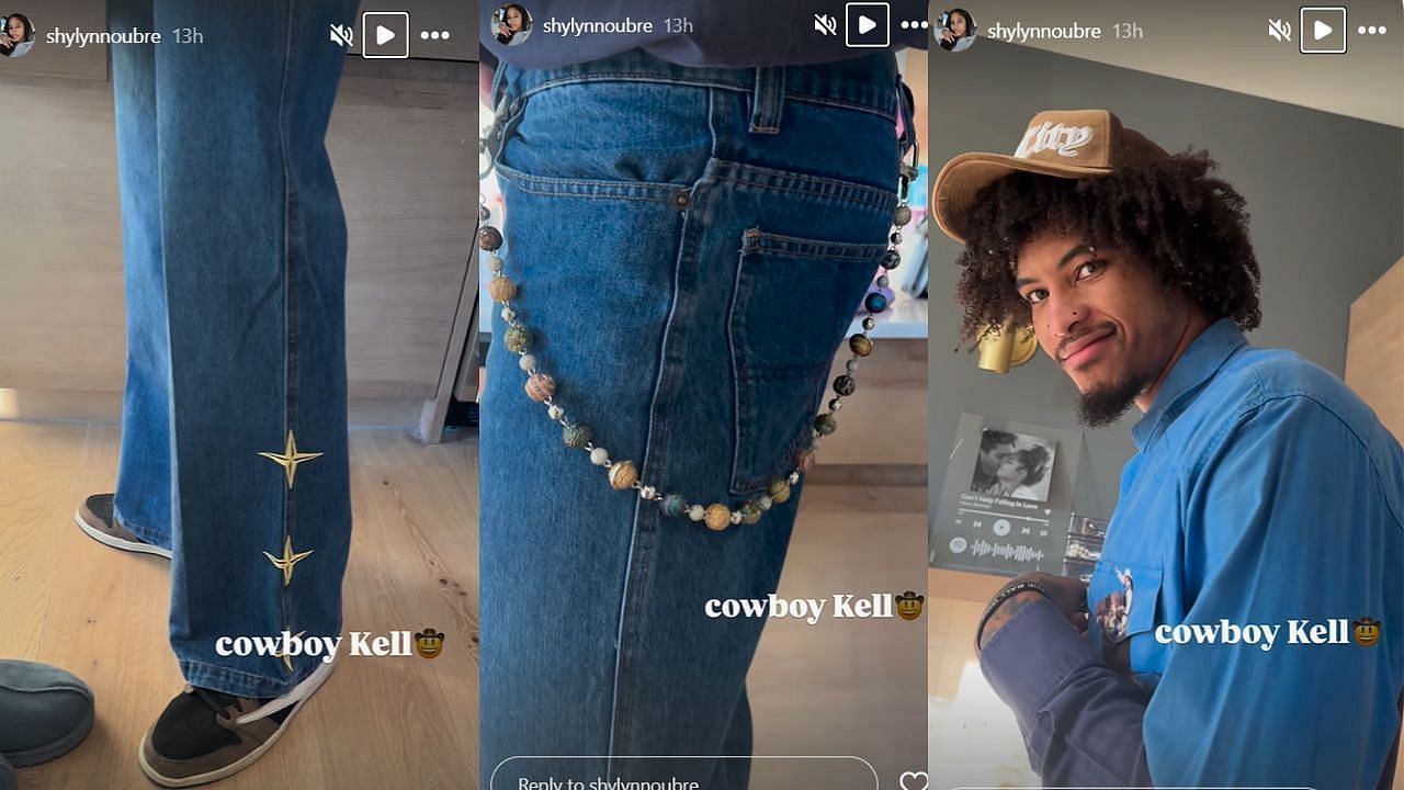 Shylynn shares her husband's cowboy-inspired outfit on her IG story. (Credits: @shylynnoubre/Instagram)