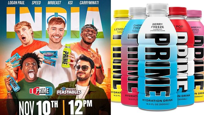 PRIME and Feastables to launch in India with a MrBeast, KSI, IShowSpeed, Logan Paul, and CarryMinati collaboration, teased