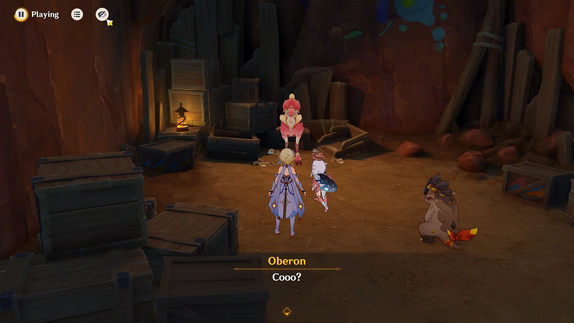 Talk to Oberon in the camp (Image via HoYoverse)