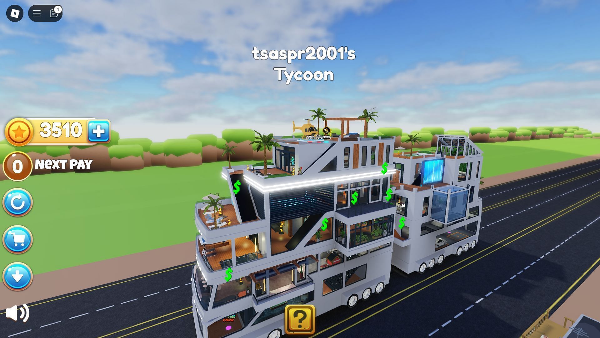 A completely built tycoon (Image via Roblox)