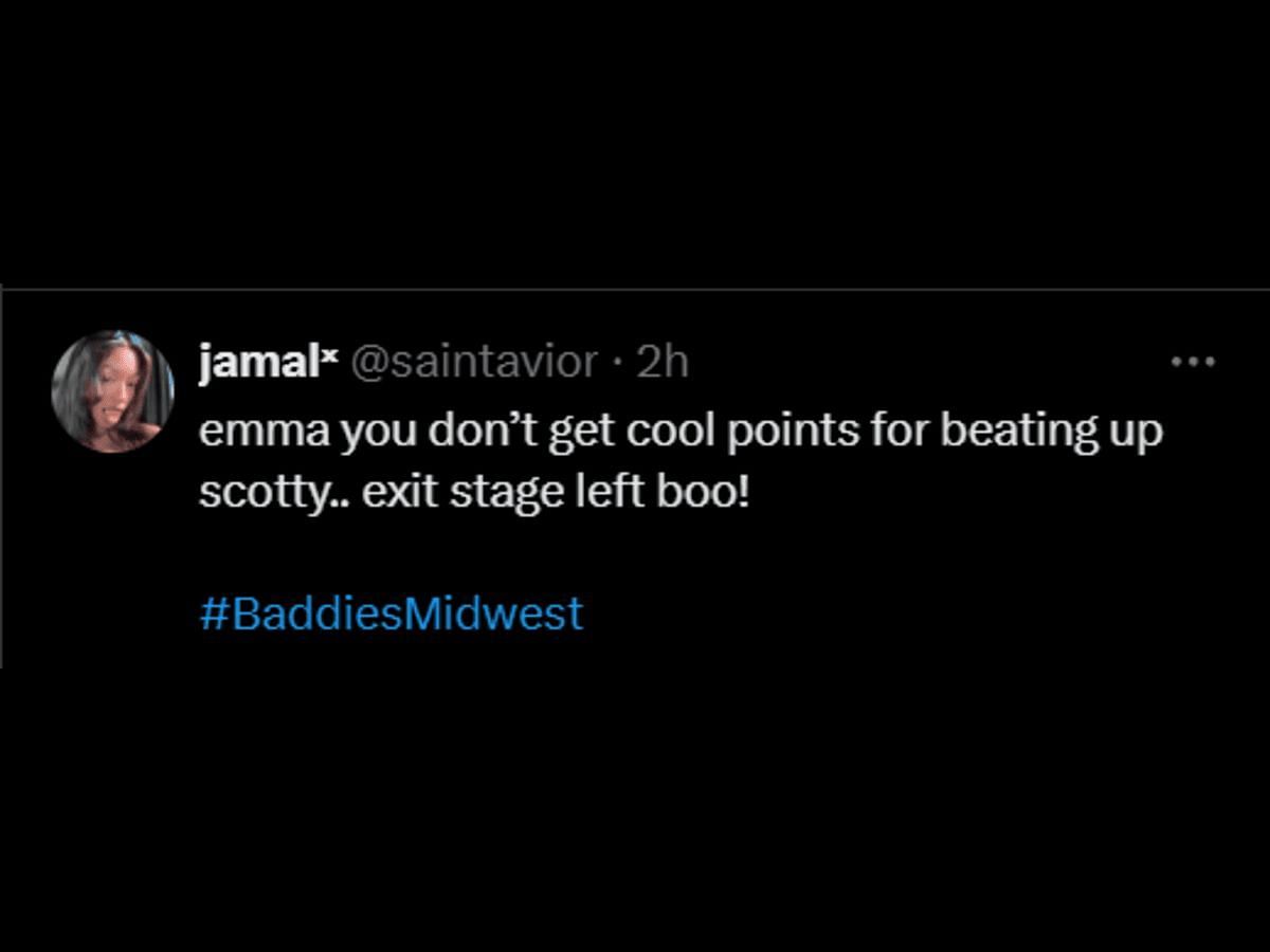 A fan reacts to Emma and Scotty&#039;s fight (Image via X/@saintavior)