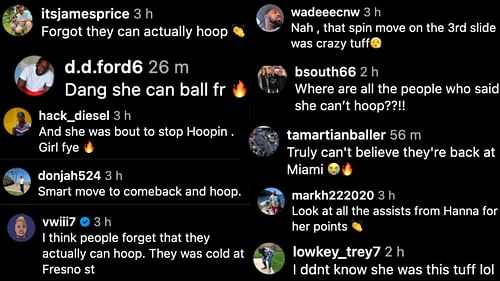 Fan reactions to Haley Cavinder (Credit: Instagram/@accnetwork)